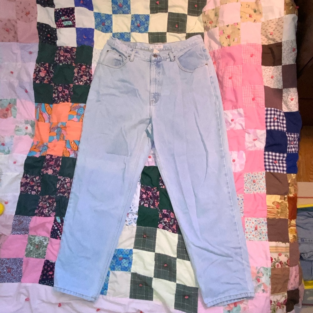vintage 90s cherokee denim‎ high waisted mom jeans 32” waist 100% cotton